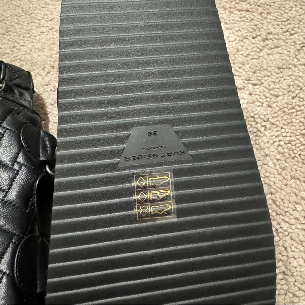 Black Quilted Women's Sandals - Picture 4 of 6